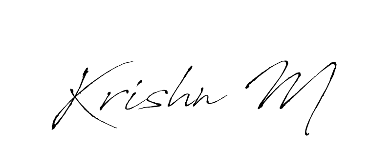 Make a beautiful signature design for name Krishn M. With this signature (Antro_Vectra) style, you can create a handwritten signature for free. Krishn M signature style 6 images and pictures png