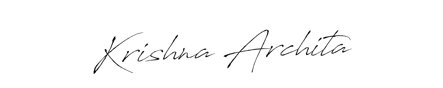 The best way (Antro_Vectra) to make a short signature is to pick only two or three words in your name. The name Krishna Archita include a total of six letters. For converting this name. Krishna Archita signature style 6 images and pictures png