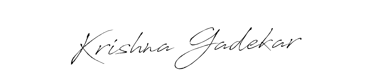 How to make Krishna Gadekar name signature. Use Antro_Vectra style for creating short signs online. This is the latest handwritten sign. Krishna Gadekar signature style 6 images and pictures png