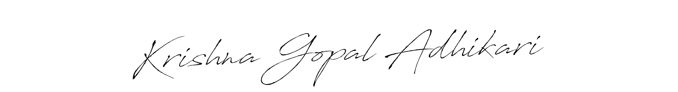 Make a beautiful signature design for name Krishna Gopal Adhikari. With this signature (Antro_Vectra) style, you can create a handwritten signature for free. Krishna Gopal Adhikari signature style 6 images and pictures png