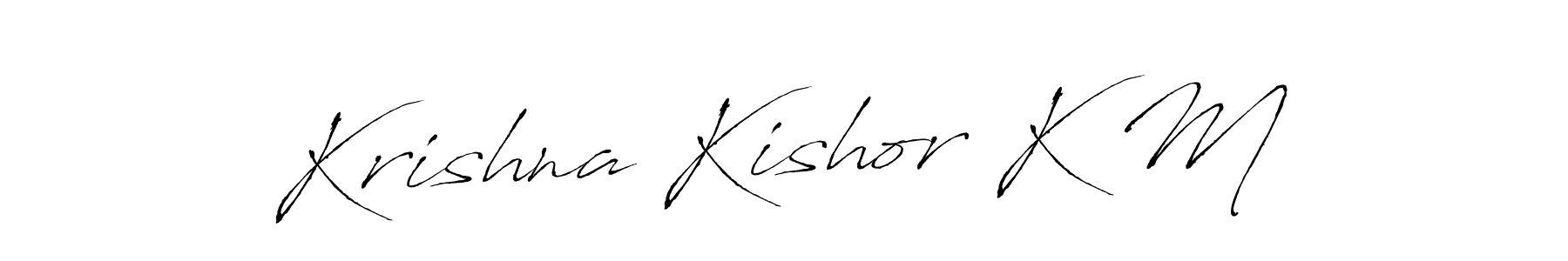 You should practise on your own different ways (Antro_Vectra) to write your name (Krishna Kishor K M) in signature. don't let someone else do it for you. Krishna Kishor K M signature style 6 images and pictures png