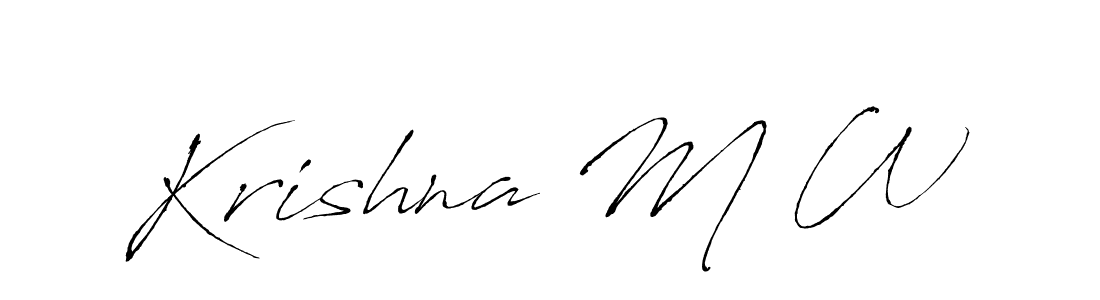 Make a beautiful signature design for name Krishna M W. With this signature (Antro_Vectra) style, you can create a handwritten signature for free. Krishna M W signature style 6 images and pictures png