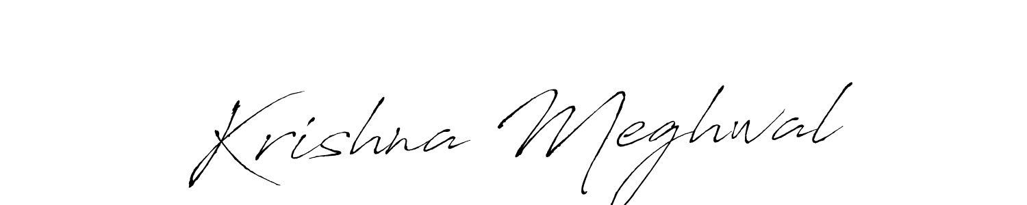 How to make Krishna Meghwal name signature. Use Antro_Vectra style for creating short signs online. This is the latest handwritten sign. Krishna Meghwal signature style 6 images and pictures png