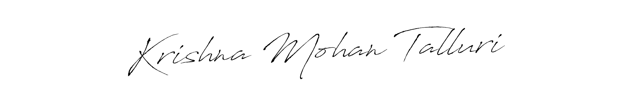 Antro_Vectra is a professional signature style that is perfect for those who want to add a touch of class to their signature. It is also a great choice for those who want to make their signature more unique. Get Krishna Mohan Talluri name to fancy signature for free. Krishna Mohan Talluri signature style 6 images and pictures png