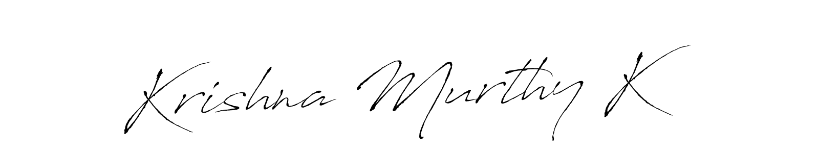 Create a beautiful signature design for name Krishna Murthy K. With this signature (Antro_Vectra) fonts, you can make a handwritten signature for free. Krishna Murthy K signature style 6 images and pictures png