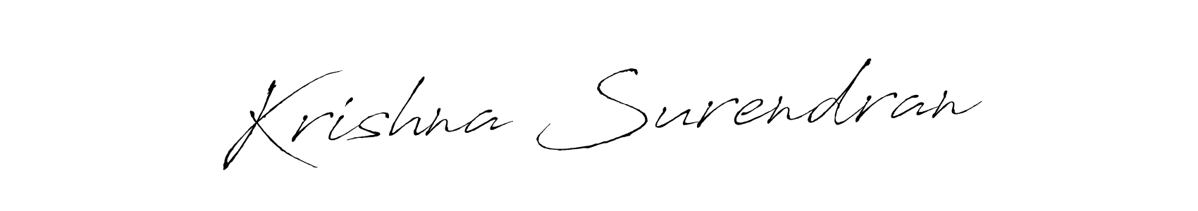 Make a beautiful signature design for name Krishna Surendran. With this signature (Antro_Vectra) style, you can create a handwritten signature for free. Krishna Surendran signature style 6 images and pictures png