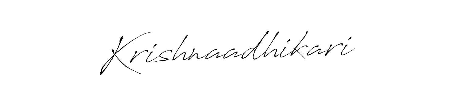 How to make Krishnaadhikari name signature. Use Antro_Vectra style for creating short signs online. This is the latest handwritten sign. Krishnaadhikari signature style 6 images and pictures png