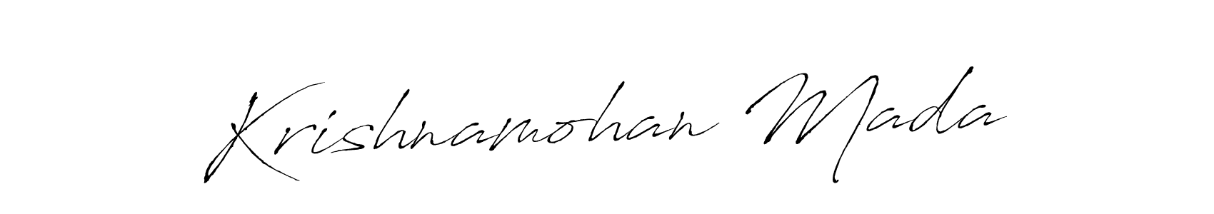 The best way (Antro_Vectra) to make a short signature is to pick only two or three words in your name. The name Krishnamohan Mada include a total of six letters. For converting this name. Krishnamohan Mada signature style 6 images and pictures png