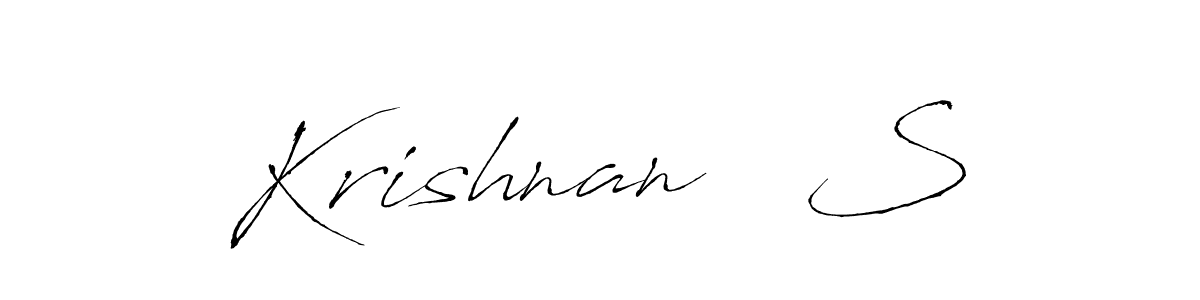 How to make Krishnan   S name signature. Use Antro_Vectra style for creating short signs online. This is the latest handwritten sign. Krishnan   S signature style 6 images and pictures png