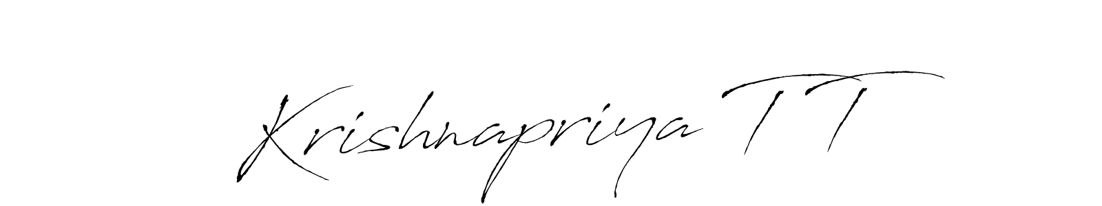 if you are searching for the best signature style for your name Krishnapriya T T. so please give up your signature search. here we have designed multiple signature styles  using Antro_Vectra. Krishnapriya T T signature style 6 images and pictures png