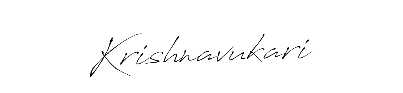 Make a beautiful signature design for name Krishnavukari. With this signature (Antro_Vectra) style, you can create a handwritten signature for free. Krishnavukari signature style 6 images and pictures png