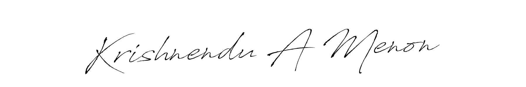 How to make Krishnendu A Menon name signature. Use Antro_Vectra style for creating short signs online. This is the latest handwritten sign. Krishnendu A Menon signature style 6 images and pictures png