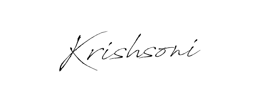 Make a beautiful signature design for name Krishsoni. With this signature (Antro_Vectra) style, you can create a handwritten signature for free. Krishsoni signature style 6 images and pictures png