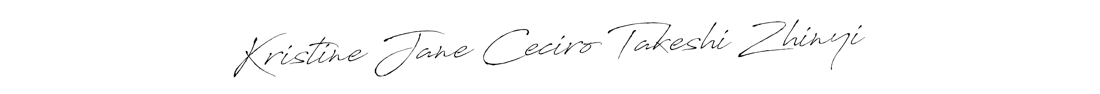 The best way (Antro_Vectra) to make a short signature is to pick only two or three words in your name. The name Kristine Jane Ceciro Takeshi Zhinyi include a total of six letters. For converting this name. Kristine Jane Ceciro Takeshi Zhinyi signature style 6 images and pictures png