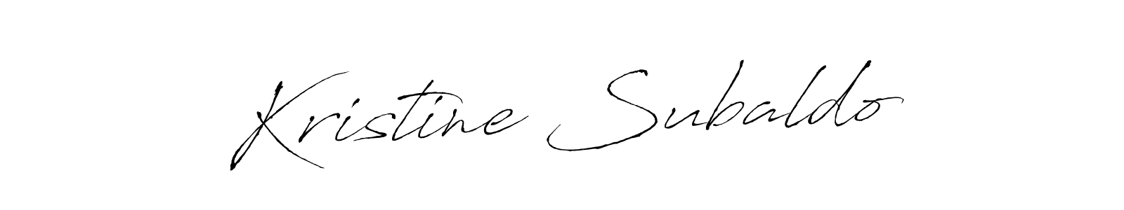 Create a beautiful signature design for name Kristine Subaldo. With this signature (Antro_Vectra) fonts, you can make a handwritten signature for free. Kristine Subaldo signature style 6 images and pictures png