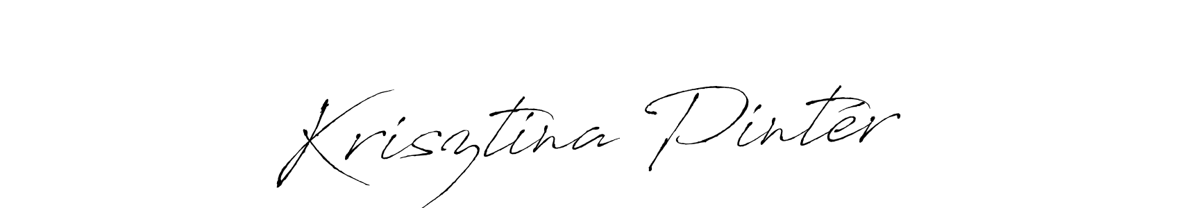 Antro_Vectra is a professional signature style that is perfect for those who want to add a touch of class to their signature. It is also a great choice for those who want to make their signature more unique. Get Krisztina Pintér name to fancy signature for free. Krisztina Pintér signature style 6 images and pictures png