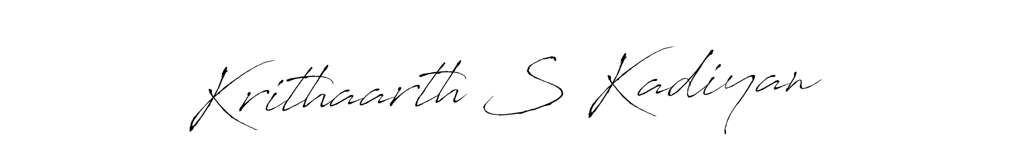 How to make Krithaarth S Kadiyan signature? Antro_Vectra is a professional autograph style. Create handwritten signature for Krithaarth S Kadiyan name. Krithaarth S Kadiyan signature style 6 images and pictures png