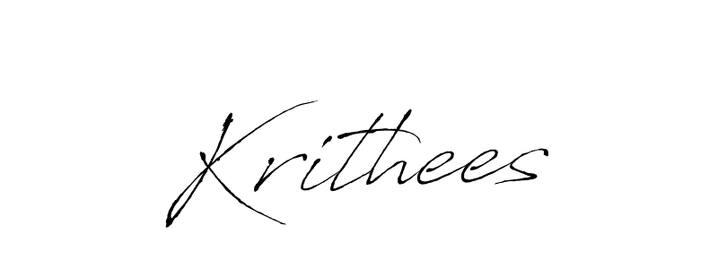 Antro_Vectra is a professional signature style that is perfect for those who want to add a touch of class to their signature. It is also a great choice for those who want to make their signature more unique. Get Krithees name to fancy signature for free. Krithees signature style 6 images and pictures png