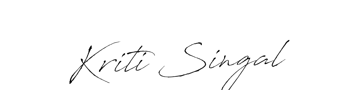 You should practise on your own different ways (Antro_Vectra) to write your name (Kriti Singal) in signature. don't let someone else do it for you. Kriti Singal signature style 6 images and pictures png