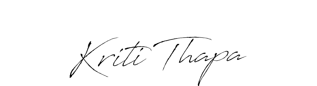 Create a beautiful signature design for name Kriti Thapa. With this signature (Antro_Vectra) fonts, you can make a handwritten signature for free. Kriti Thapa signature style 6 images and pictures png