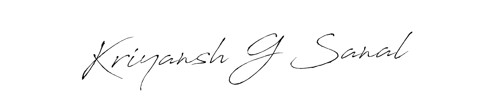 Create a beautiful signature design for name Kriyansh G Sanal. With this signature (Antro_Vectra) fonts, you can make a handwritten signature for free. Kriyansh G Sanal signature style 6 images and pictures png