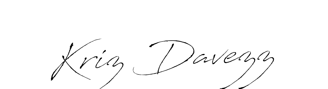 How to make Kriz Davezz name signature. Use Antro_Vectra style for creating short signs online. This is the latest handwritten sign. Kriz Davezz signature style 6 images and pictures png