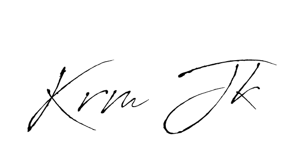 You should practise on your own different ways (Antro_Vectra) to write your name (Krm Jk) in signature. don't let someone else do it for you. Krm Jk signature style 6 images and pictures png