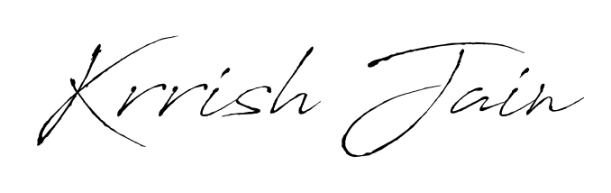 A classic penmanship look for Krrish Jain. The Antro_Vectra font brings timeless elegance and confidence to every signed document. Krrish Jain signature style 6 images and pictures png