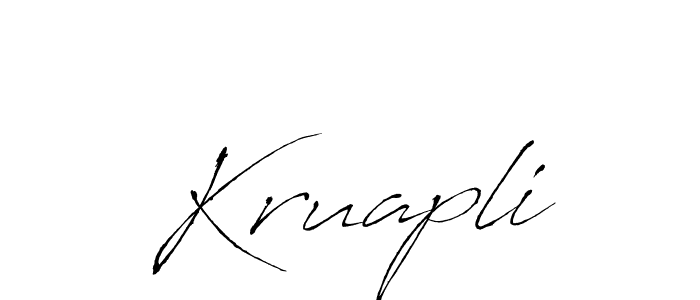 Once you've used our free online signature maker to create your best signature Antro_Vectra style, it's time to enjoy all of the benefits that Kruapli name signing documents. Kruapli signature style 6 images and pictures png