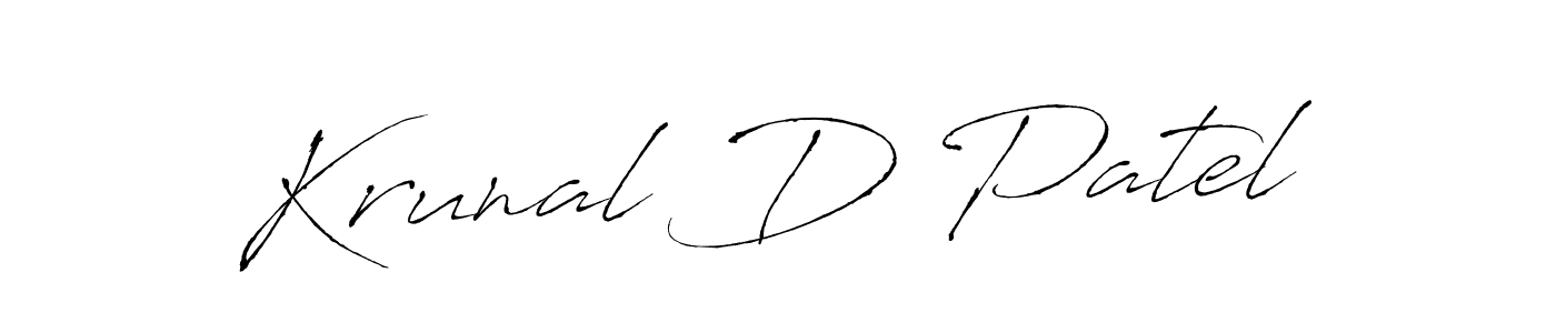 How to make Krunal D Patel signature? Antro_Vectra is a professional autograph style. Create handwritten signature for Krunal D Patel name. Krunal D Patel signature style 6 images and pictures png