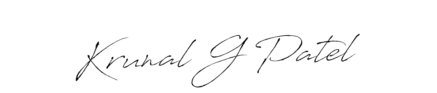 Make a beautiful signature design for name Krunal G Patel. With this signature (Antro_Vectra) style, you can create a handwritten signature for free. Krunal G Patel signature style 6 images and pictures png