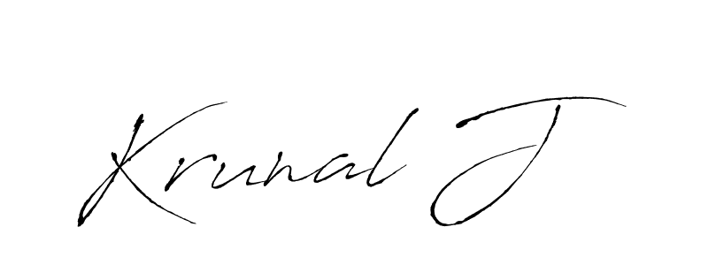 Also You can easily find your signature by using the search form. We will create Krunal J name handwritten signature images for you free of cost using Antro_Vectra sign style. Krunal J signature style 6 images and pictures png