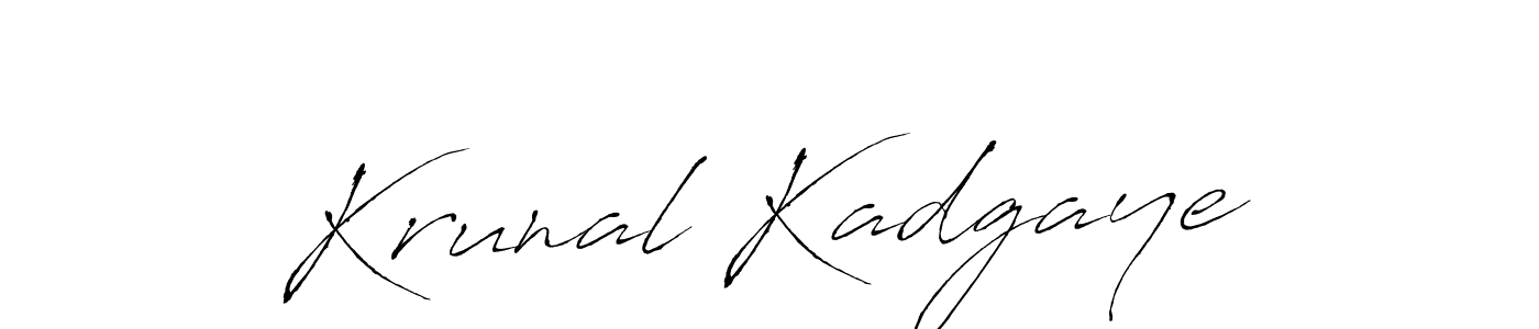 Also we have Krunal Kadgaye name is the best signature style. Create professional handwritten signature collection using Antro_Vectra autograph style. Krunal Kadgaye signature style 6 images and pictures png