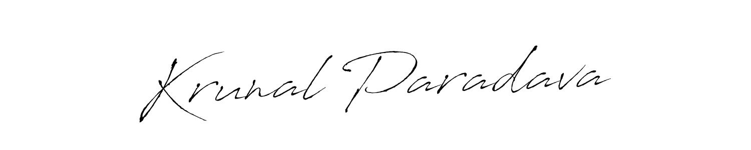 Krunal Paradava stylish signature style. Best Handwritten Sign (Antro_Vectra) for my name. Handwritten Signature Collection Ideas for my name Krunal Paradava. Krunal Paradava signature style 6 images and pictures png