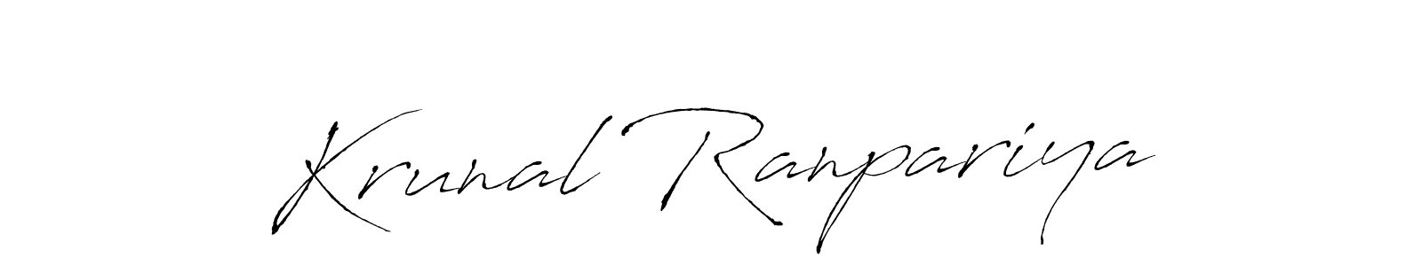 Antro_Vectra is a professional signature style that is perfect for those who want to add a touch of class to their signature. It is also a great choice for those who want to make their signature more unique. Get Krunal Ranpariya name to fancy signature for free. Krunal Ranpariya signature style 6 images and pictures png