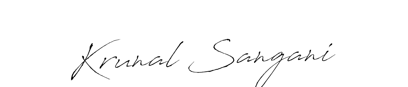 Also we have Krunal Sangani name is the best signature style. Create professional handwritten signature collection using Antro_Vectra autograph style. Krunal Sangani signature style 6 images and pictures png