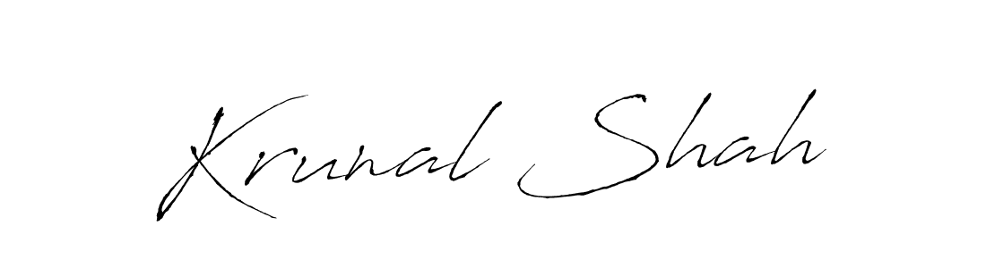 Design your own signature with our free online signature maker. With this signature software, you can create a handwritten (Antro_Vectra) signature for name Krunal Shah. Krunal Shah signature style 6 images and pictures png