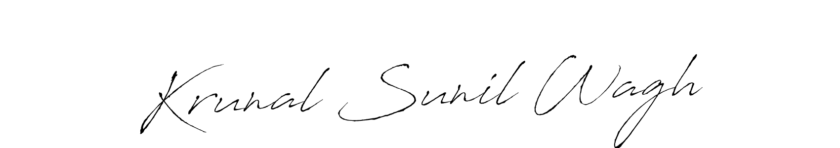 How to make Krunal Sunil Wagh signature? Antro_Vectra is a professional autograph style. Create handwritten signature for Krunal Sunil Wagh name. Krunal Sunil Wagh signature style 6 images and pictures png