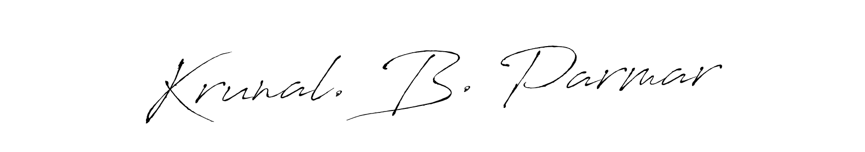 if you are searching for the best signature style for your name Krunal. B. Parmar. so please give up your signature search. here we have designed multiple signature styles  using Antro_Vectra. Krunal. B. Parmar signature style 6 images and pictures png