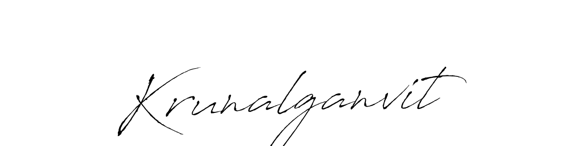 How to make Krunalganvit name signature. Use Antro_Vectra style for creating short signs online. This is the latest handwritten sign. Krunalganvit signature style 6 images and pictures png