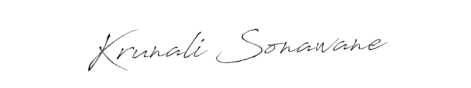 Design your own signature with our free online signature maker. With this signature software, you can create a handwritten (Antro_Vectra) signature for name Krunali Sonawane. Krunali Sonawane signature style 6 images and pictures png