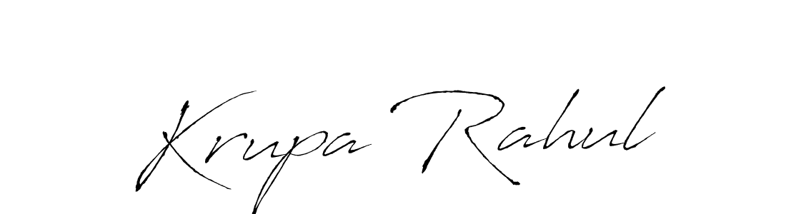 Antro_Vectra is a professional signature style that is perfect for those who want to add a touch of class to their signature. It is also a great choice for those who want to make their signature more unique. Get Krupa Rahul name to fancy signature for free. Krupa Rahul signature style 6 images and pictures png