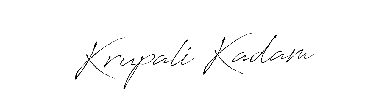 The best way (Antro_Vectra) to make a short signature is to pick only two or three words in your name. The name Krupali Kadam include a total of six letters. For converting this name. Krupali Kadam signature style 6 images and pictures png