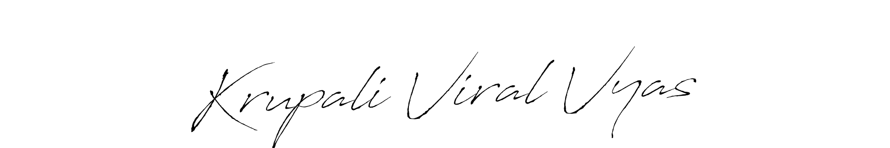 How to make Krupali Viral Vyas name signature. Use Antro_Vectra style for creating short signs online. This is the latest handwritten sign. Krupali Viral Vyas signature style 6 images and pictures png
