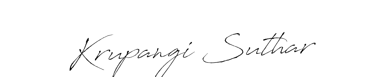 Also You can easily find your signature by using the search form. We will create Krupangi Suthar name handwritten signature images for you free of cost using Antro_Vectra sign style. Krupangi Suthar signature style 6 images and pictures png