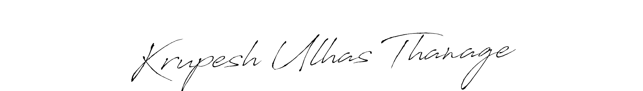 Create a beautiful signature design for name Krupesh Ulhas Thanage. With this signature (Antro_Vectra) fonts, you can make a handwritten signature for free. Krupesh Ulhas Thanage signature style 6 images and pictures png