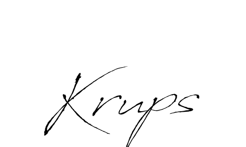 You should practise on your own different ways (Antro_Vectra) to write your name (Krups) in signature. don't let someone else do it for you. Krups signature style 6 images and pictures png