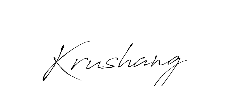 Make a beautiful signature design for name Krushang. With this signature (Antro_Vectra) style, you can create a handwritten signature for free. Krushang signature style 6 images and pictures png