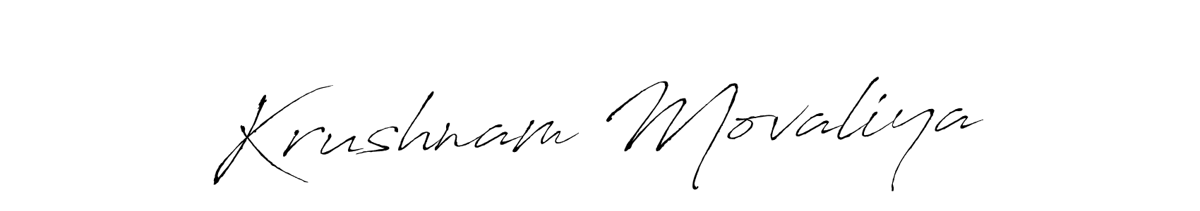 Make a beautiful signature design for name Krushnam Movaliya. With this signature (Antro_Vectra) style, you can create a handwritten signature for free. Krushnam Movaliya signature style 6 images and pictures png