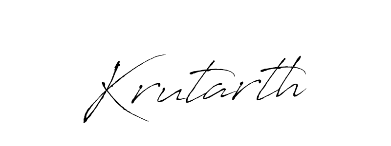 Krutarth stylish signature style. Best Handwritten Sign (Antro_Vectra) for my name. Handwritten Signature Collection Ideas for my name Krutarth. Krutarth signature style 6 images and pictures png